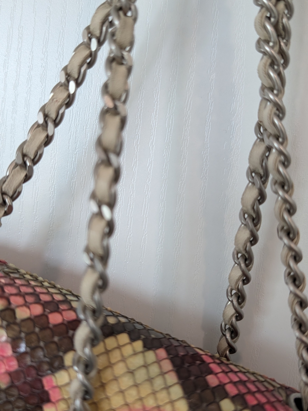 Chanel Pink & Brown Python Mini Flap Convertible Strap To Belt Bag - Picture 6 of 11
